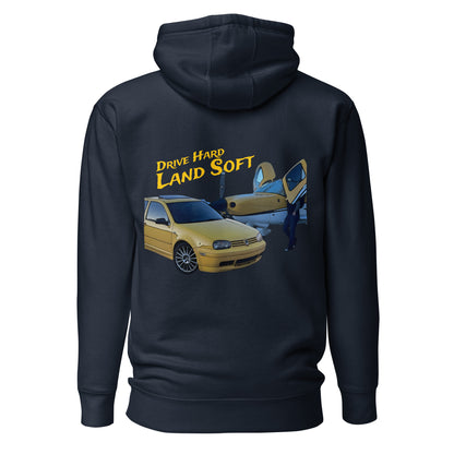 Drive Hard, Land Soft Hoodie (yellow)